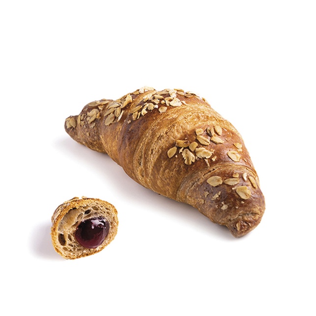 Cruasán vegano granfarro e melograno