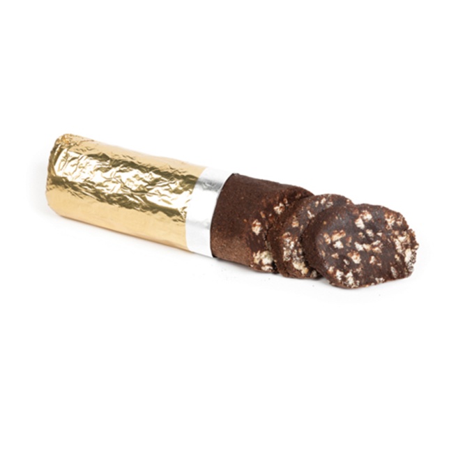 Salami de chocolate en papel de aluminio