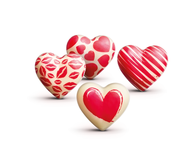 Corazones de Chocolate Blanco Decorados